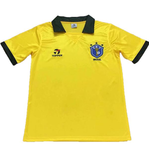 Brazil home retro soccer jersey maillot match men's 1st sportwear football shirt 1988